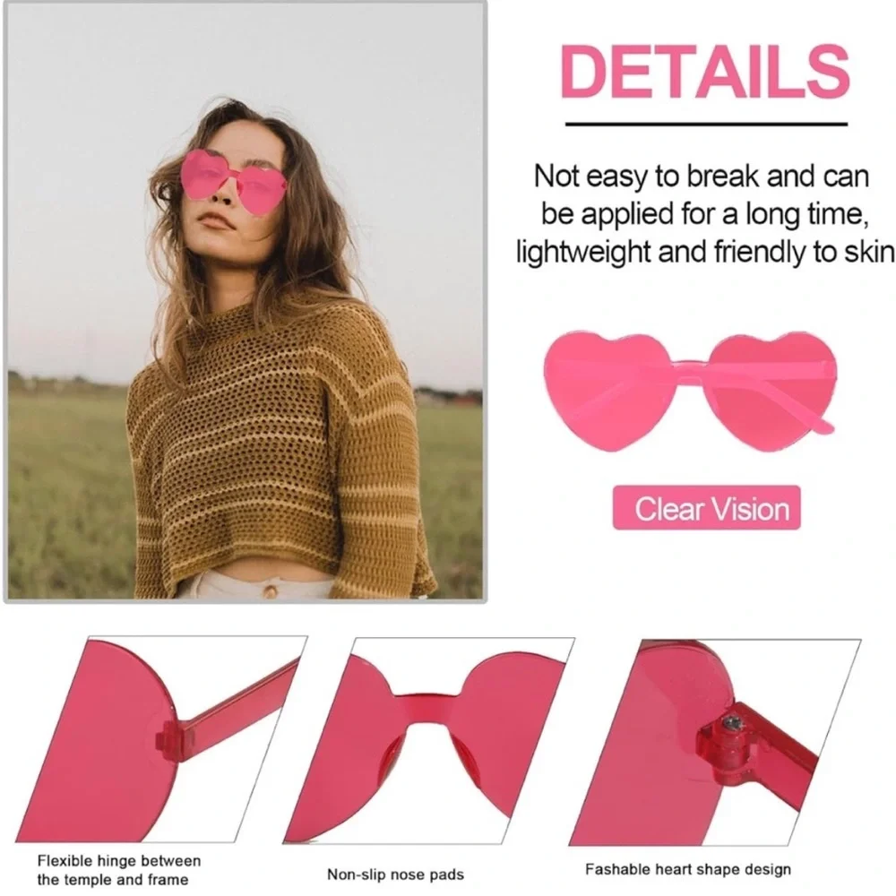 5for$10 Two Cute Transparent Baby Pink Novelty
Heart Glasses Best Friends - Picture 2 of 7
